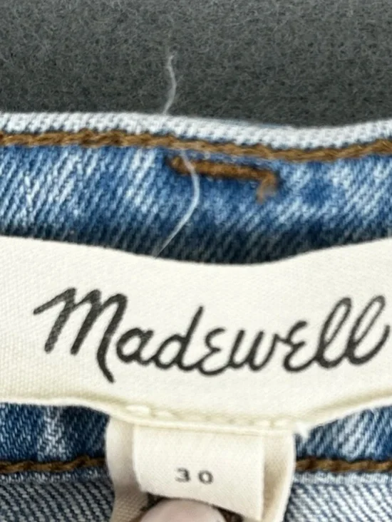 Madewell Size 30 Denim Midi Skirt Light Wash Rigid Flare Front Slit - Picture 2 of 8